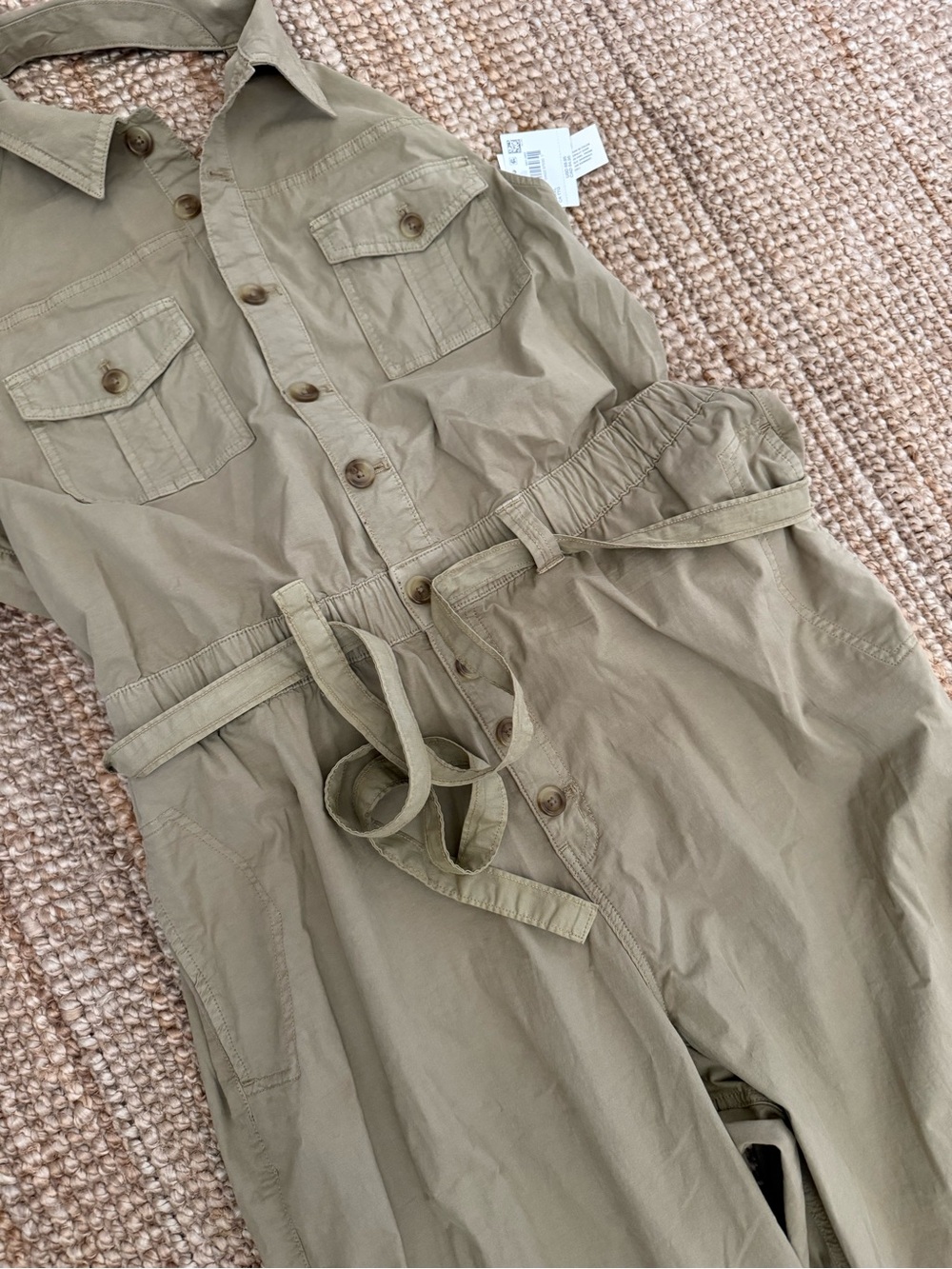 American Eagle Outfitters Olive Utility Sleeveless Jumpsuit - Picture 3 of 7